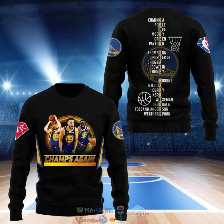 Golden State Warriors Champs Again 3D Shirt 6