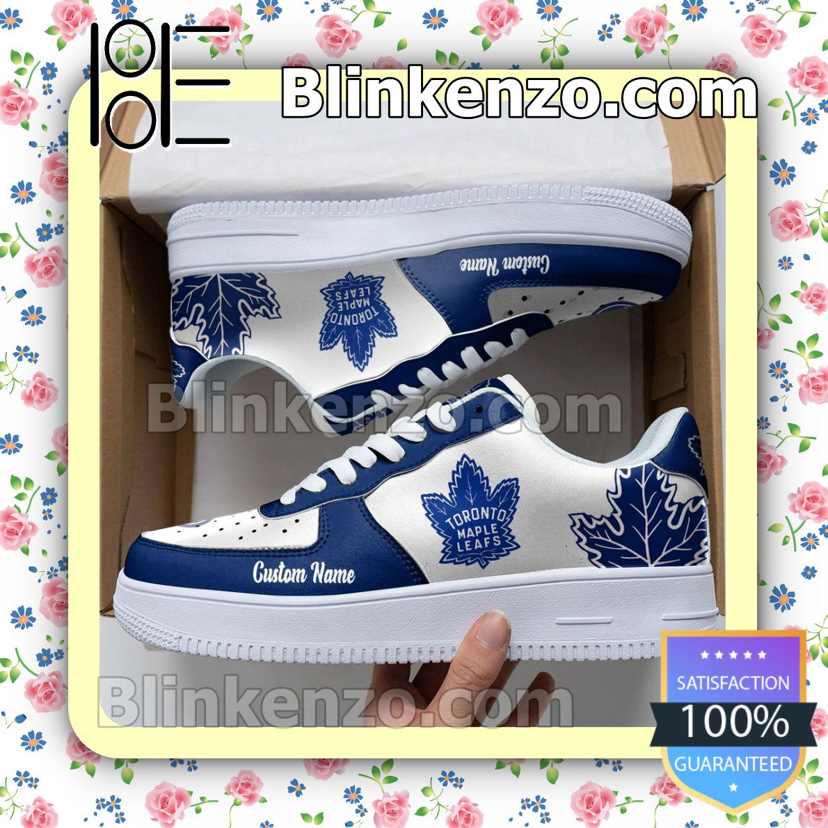 Nice Toronto Maple Leafs Mascot Logo NHL Hockey Nike Air Force Sneakers