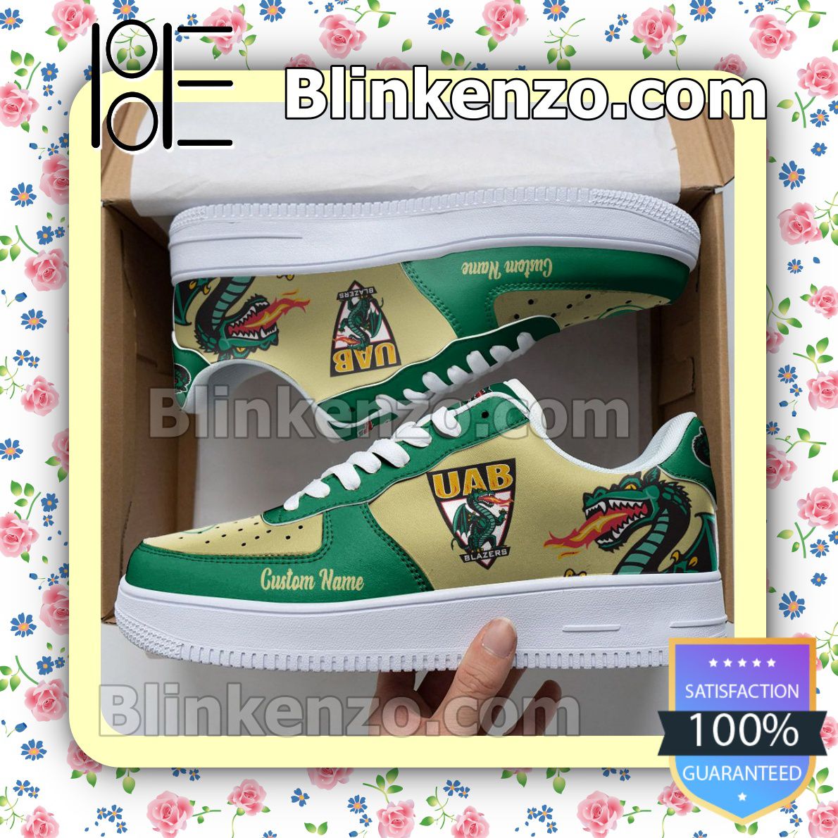 UAB Blazers Mascot Logo NCAA Nike Air Force Sneakers