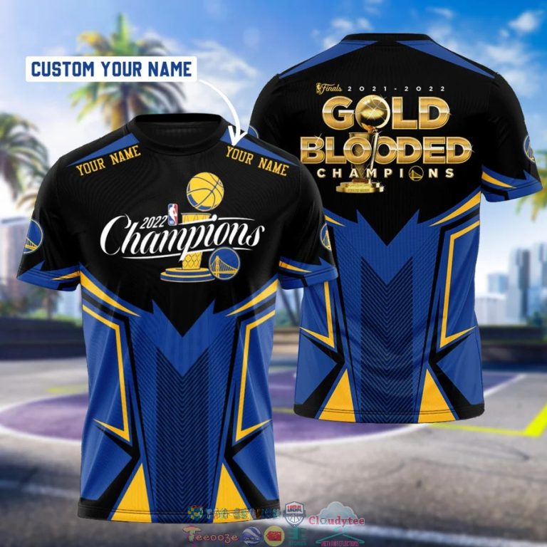 Personalized Name Golden State Warriors 2022 Gold Blooded Champions 3D Shirt 3