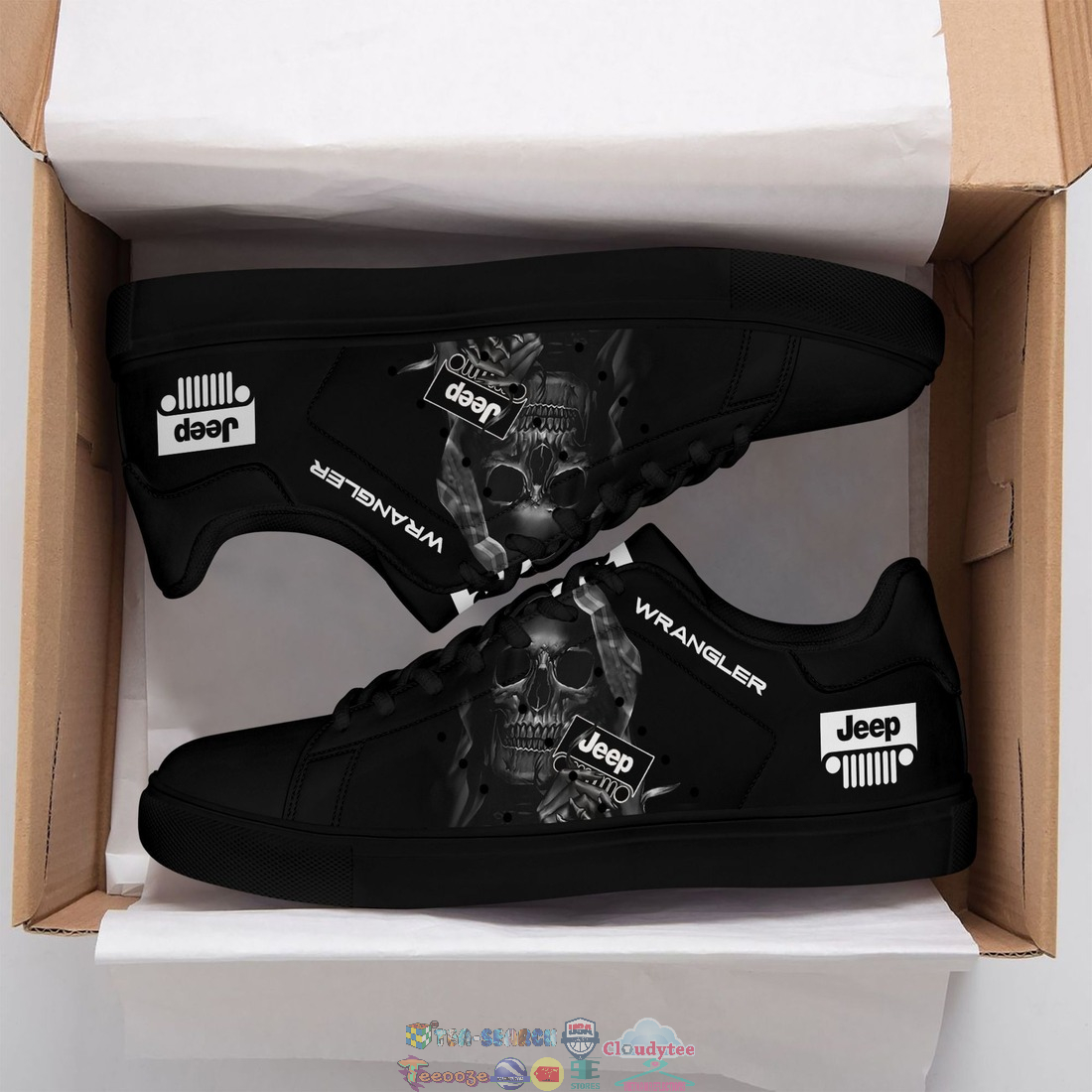 Jeep Wrangler Black Skull Stan Smith Low Top Shoes