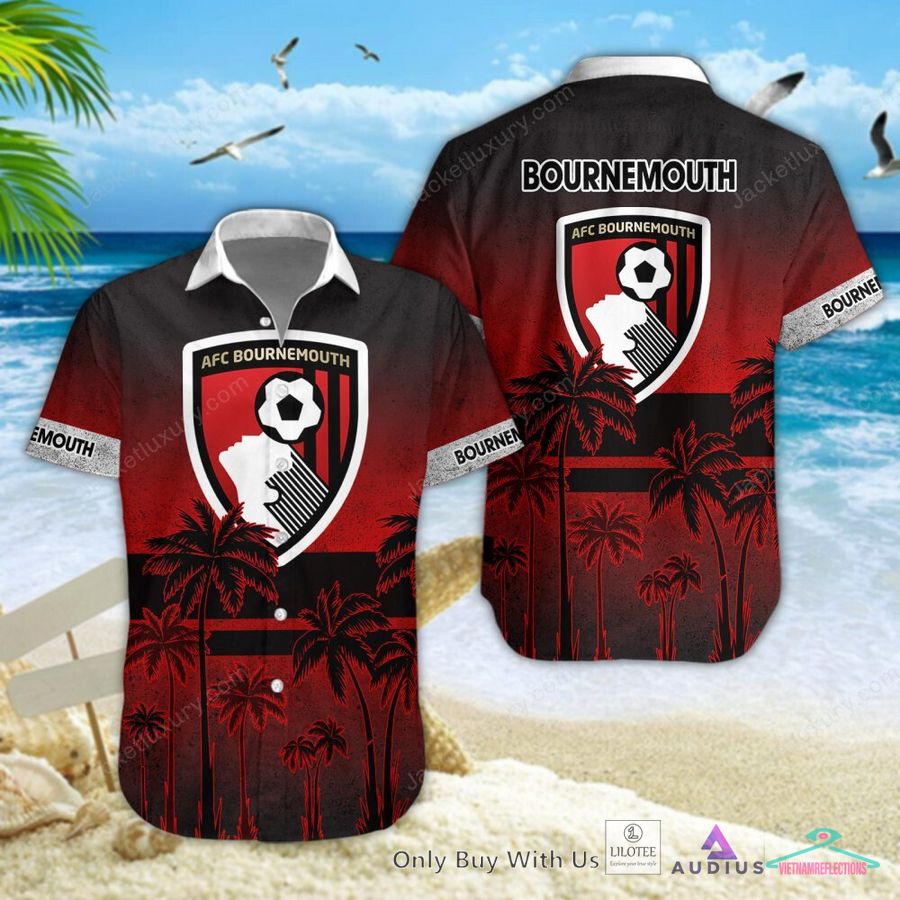 NEW A.F.C. Bournemouth Coconut Hawaiian Shirt, Short