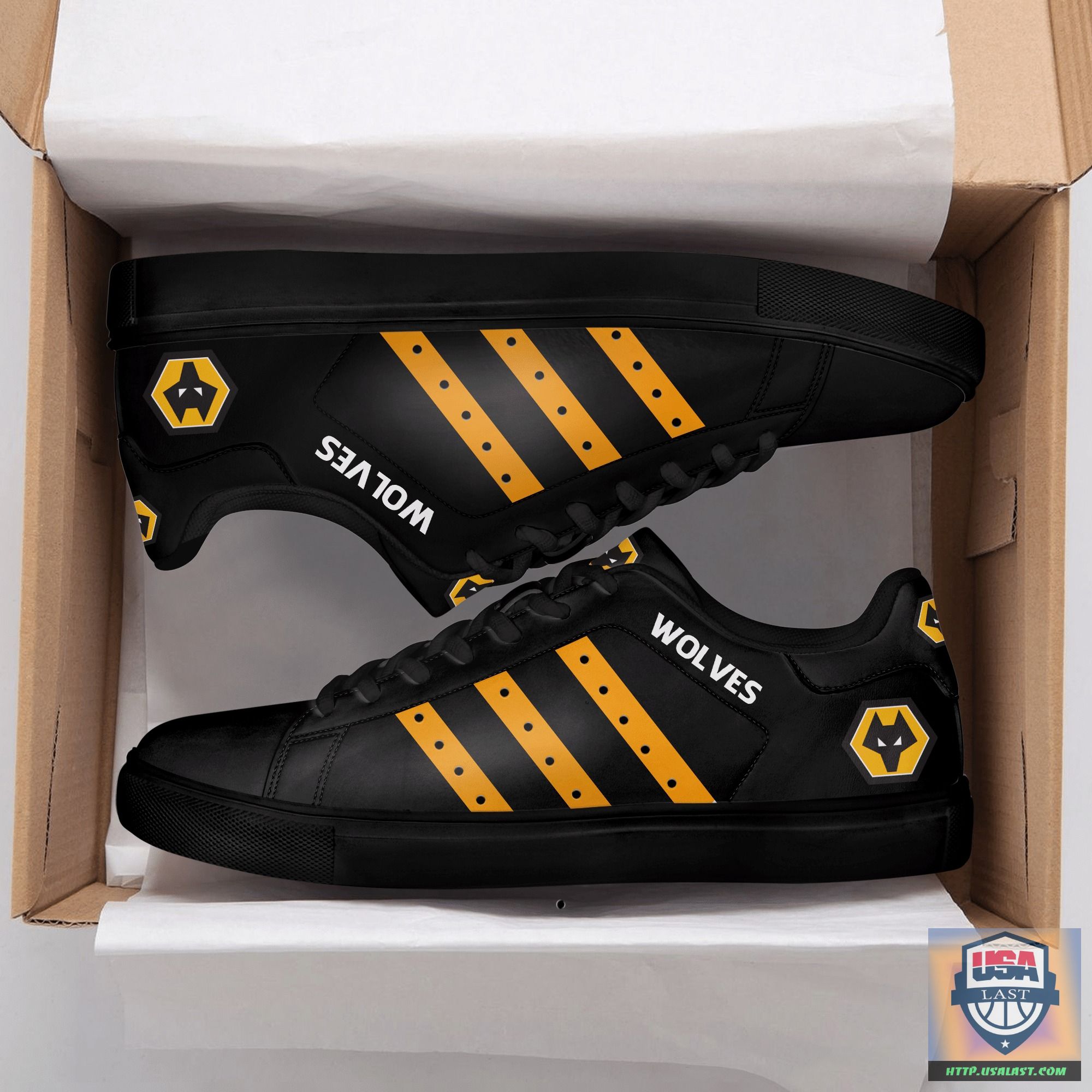 Wolverhampton Wanderers FC Black Stan Smith Shoes