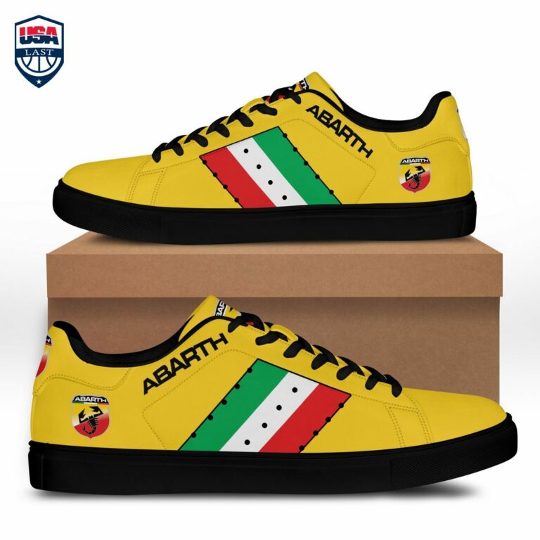 Abarth Green White Red Stripes Style 5 Stan Smith Low Top Shoes - Cutting dash