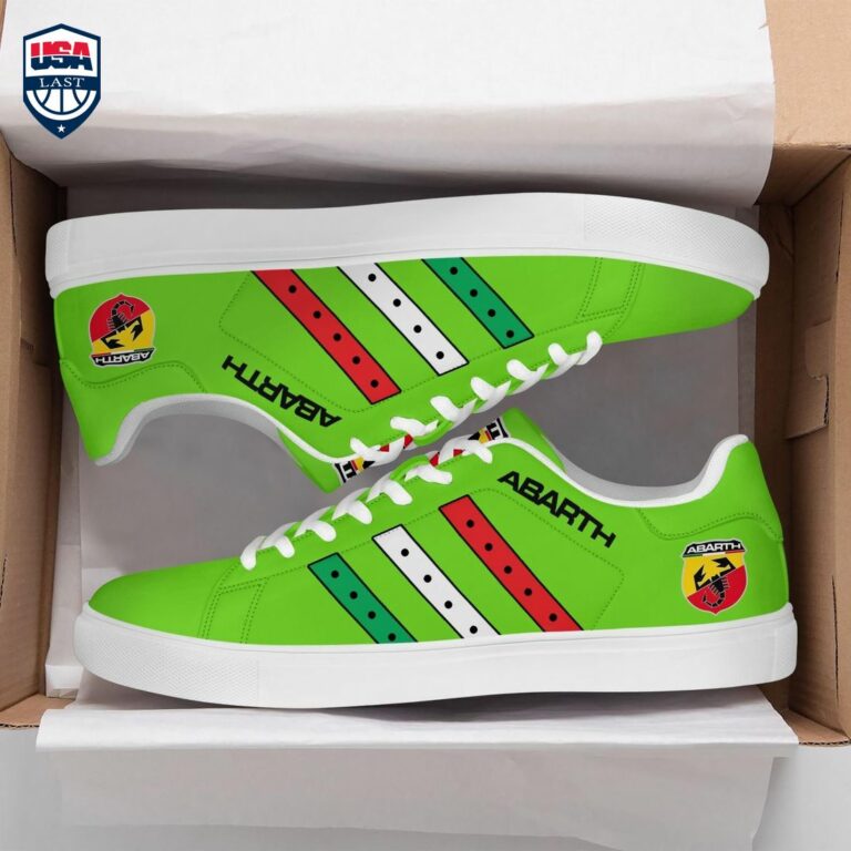 Abarth Red White Green Stripes Style 3 Stan Smith Low Top Shoes - Coolosm