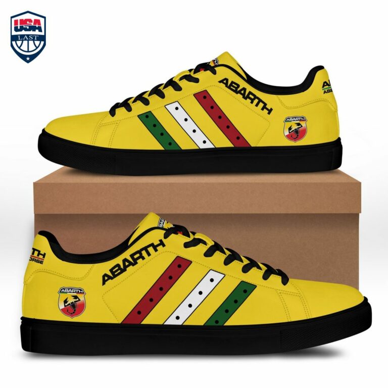 Abarth Red White Green Stripes Style 5 Stan Smith Low Top Shoes - Loving click