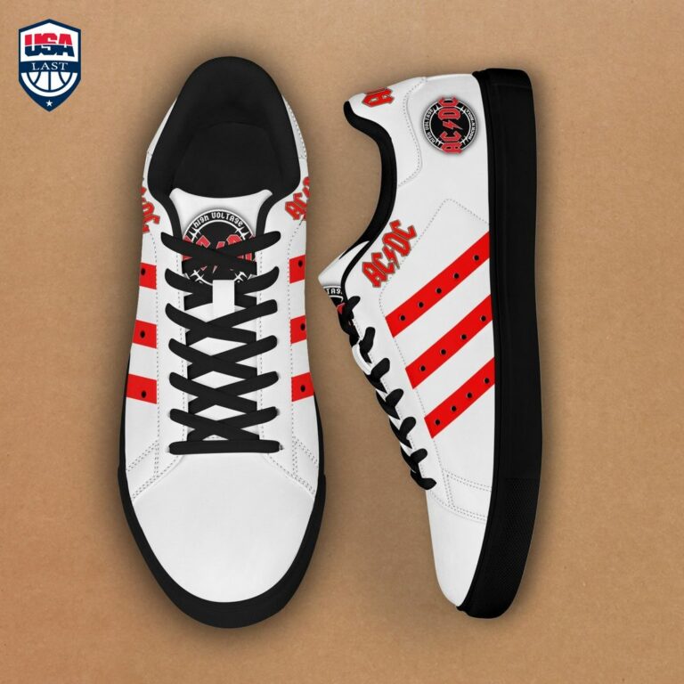 AC DC Red Stripes Stan Smith Low Top Shoes - Wow! What a picture you click