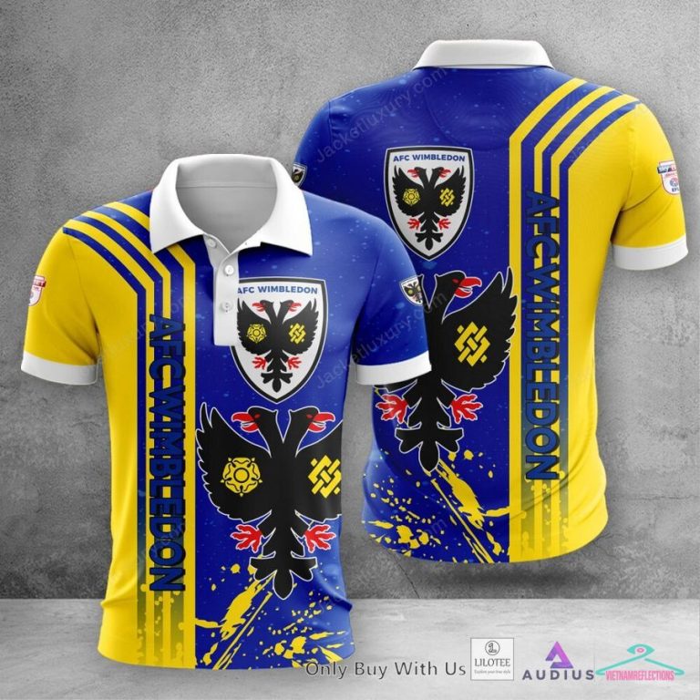 AFC Wimbledon Blue yellow Polo Shirt, hoodie - Eye soothing picture dear