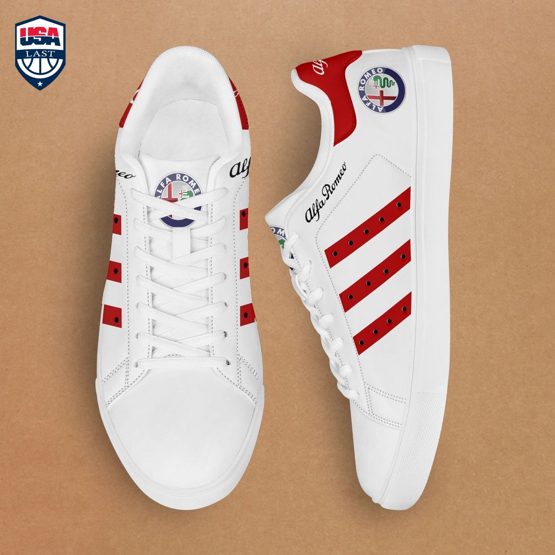 Alfa Romeo Red Stripes Stan Smith Low Top Shoes