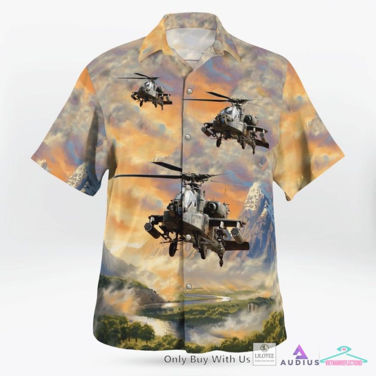 Army Boeing Ah-64 Apache Casual Hawaiian Shirt - Nice photo dude