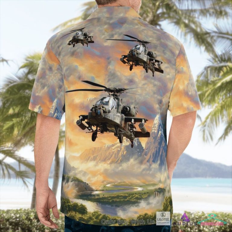 Army Boeing Ah-64 Apache Casual Hawaiian Shirt - Nice place and nice picture