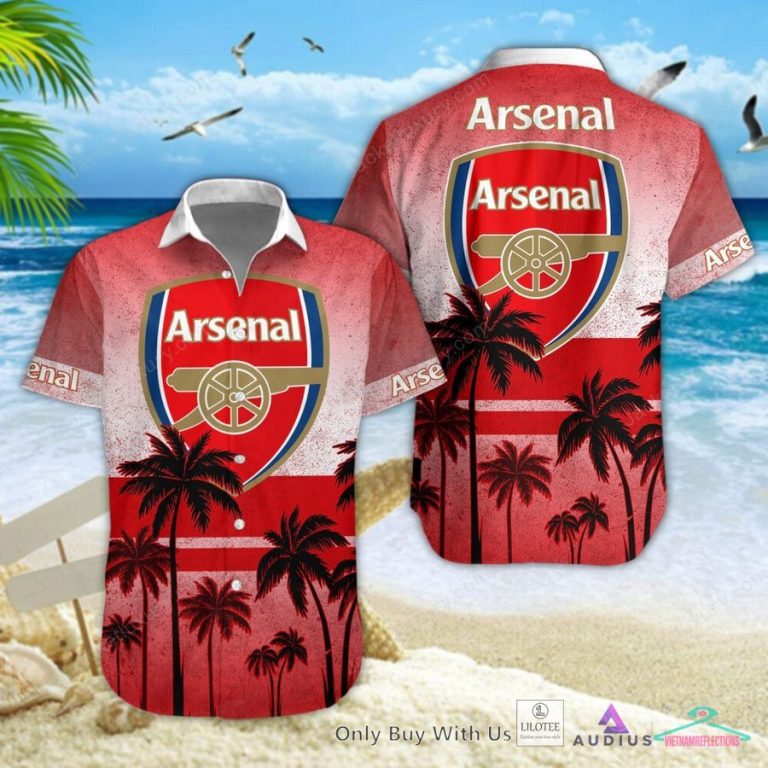 NEW Arsenal F.C. Coconut Hawaiian Shirt, Short 11