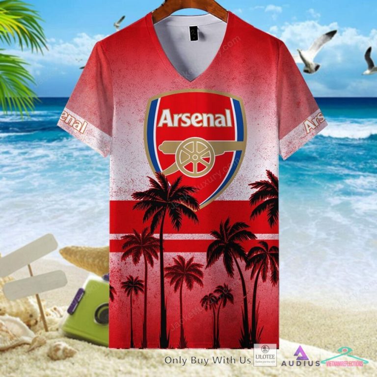 NEW Arsenal F.C. Coconut Hawaiian Shirt, Short 14