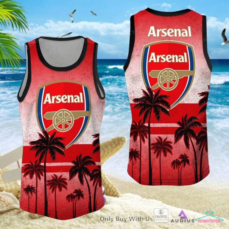 NEW Arsenal F.C. Coconut Hawaiian Shirt, Short 16