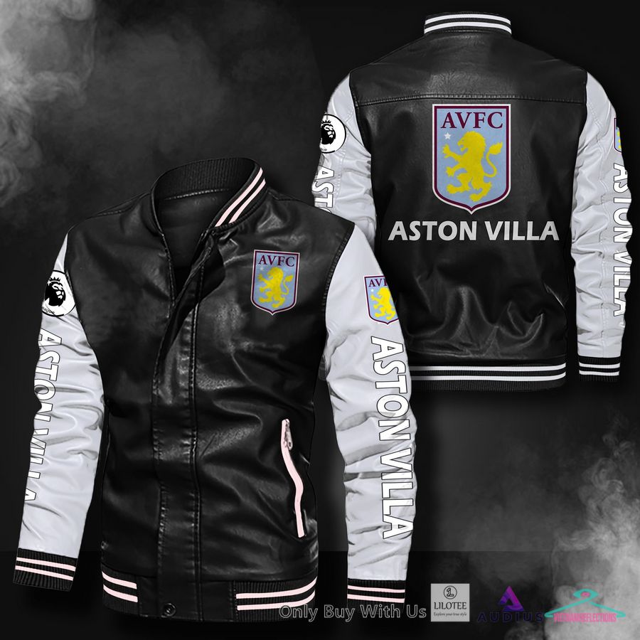 NEW Aston Villa F.C Bomber Leather Jacket 14