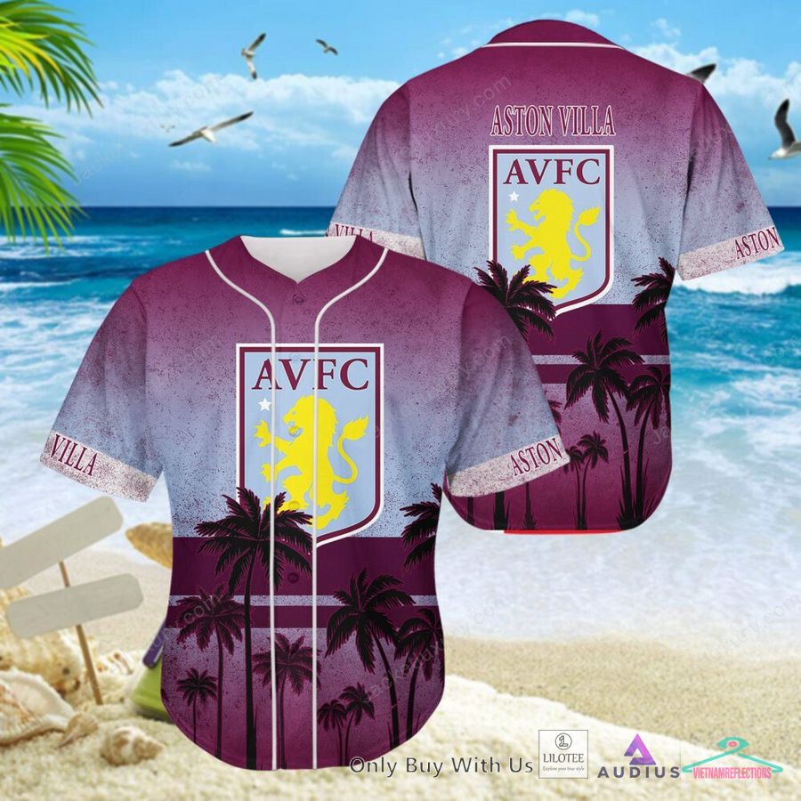 NEW Aston Villa F.C Coconut Hawaiian Shirt, Short 5