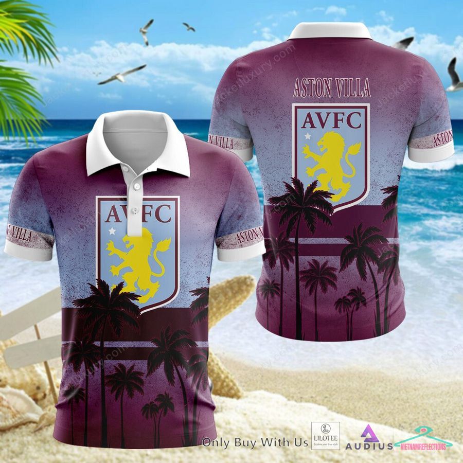 NEW Aston Villa F.C Coconut Hawaiian Shirt, Short 7