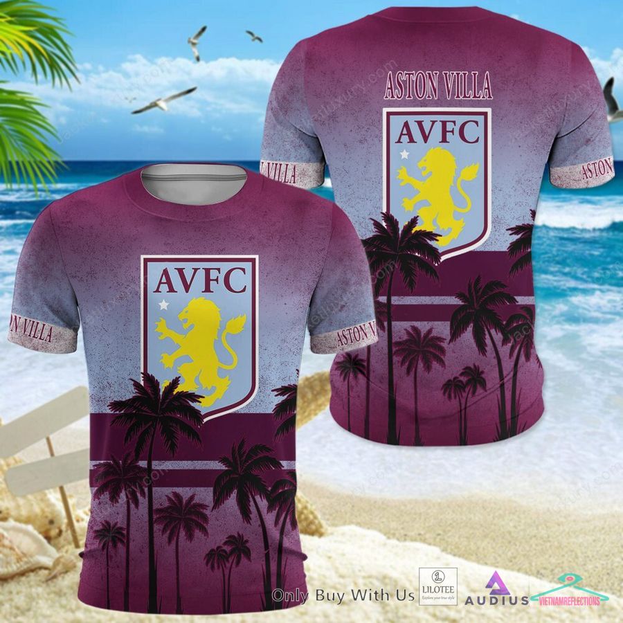 NEW Aston Villa F.C Coconut Hawaiian Shirt, Short 8