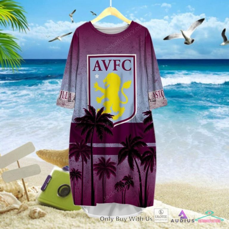 NEW Aston Villa F.C Coconut Hawaiian Shirt, Short 19