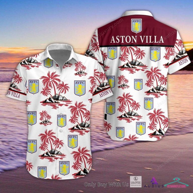 NEW Aston Villa F.C Hawaiian Shirt, Short 3