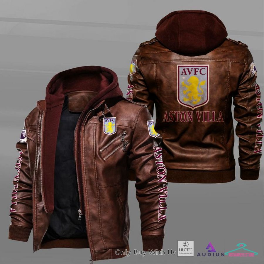 NEW Aston Villa F.C Leather Jacket 7