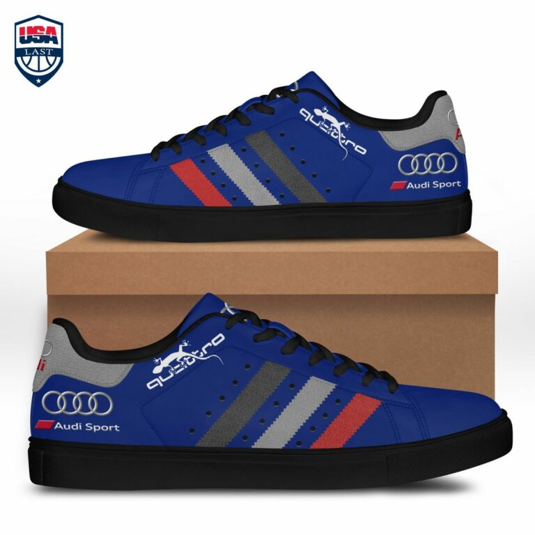 Audi Sport Quattro Blue Stan Smith Low Top Shoes - Elegant and sober Pic