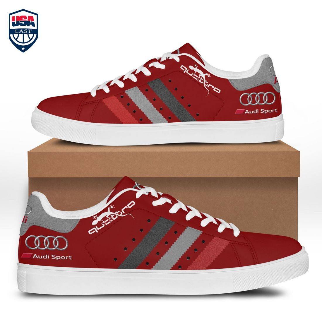 Audi Sport Quattro Red Stan Smith Low Top Shoes