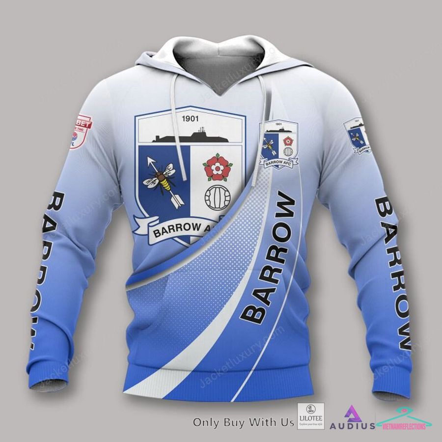 NEW Barrow AFC Blue White Bomber jacket, Shirt