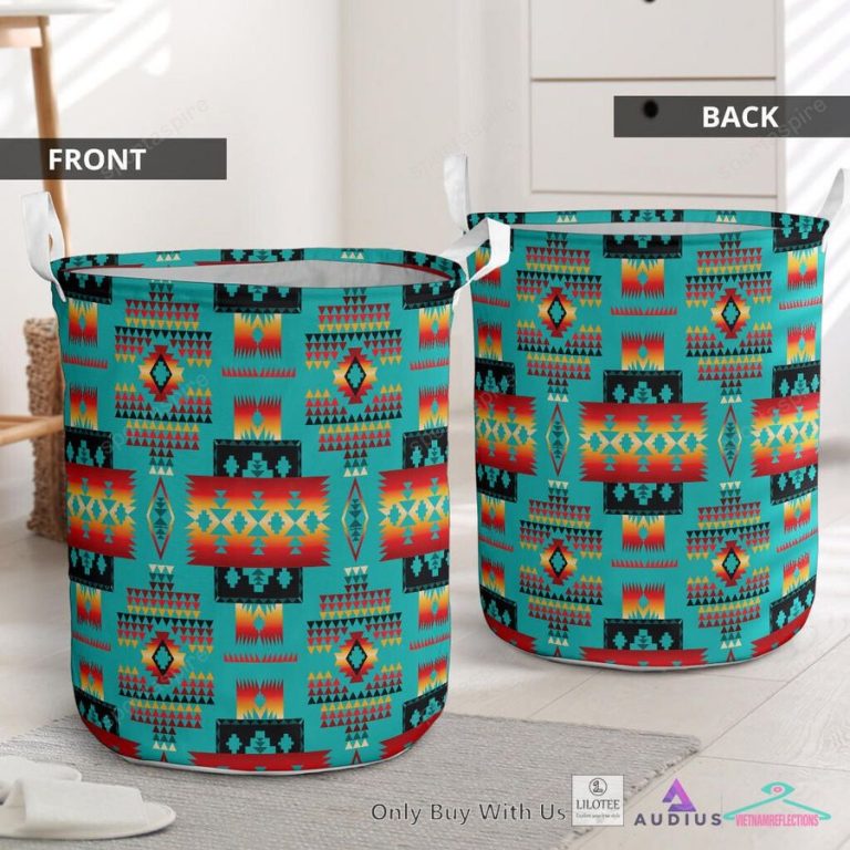 Blue Tribes Pattern Laundry Basket - Have you joined a gymnasium?