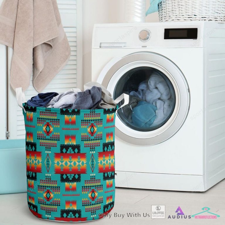 Blue Tribes Pattern Laundry Basket - Unique and sober