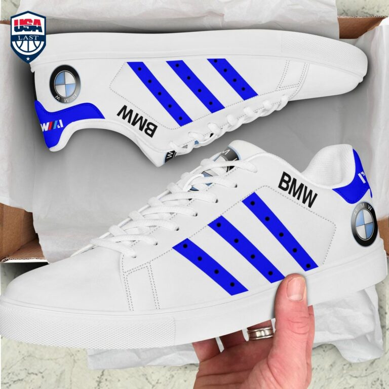 BMW Blue Stripes Style 3 Stan Smith Low Top Shoes - Natural and awesome