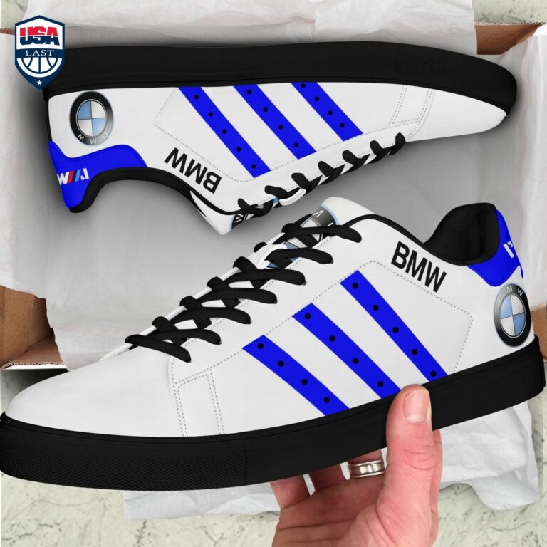 BMW Blue Stripes Style 3 Stan Smith Low Top Shoes - Beauty queen