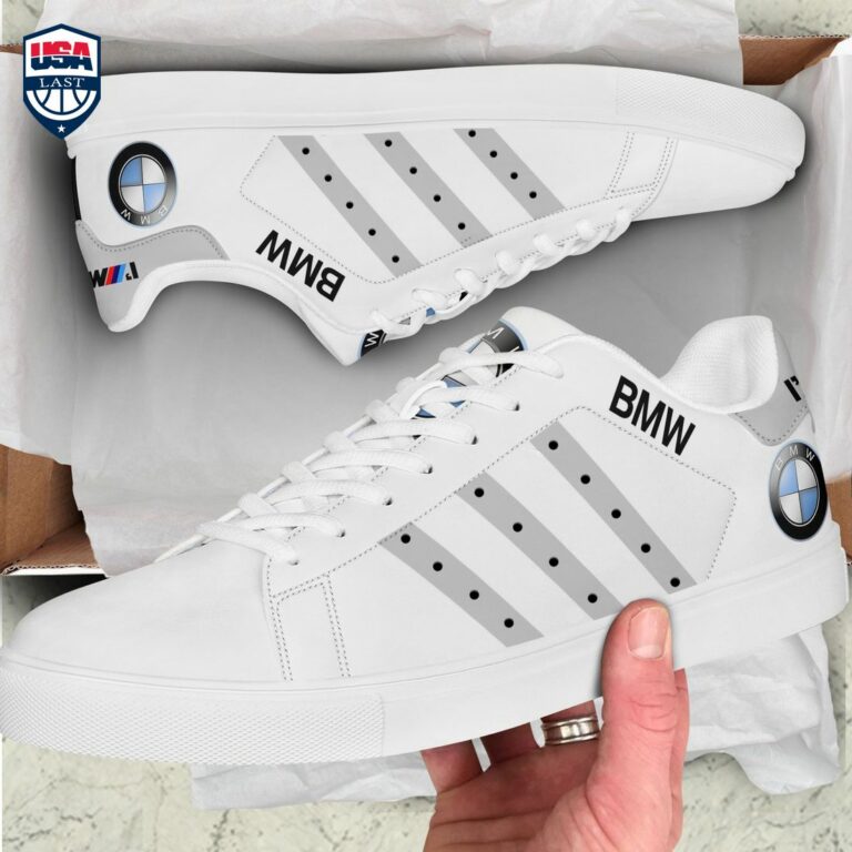 BMW Grey Stripes Stan Smith Low Top Shoes - She has grown up know