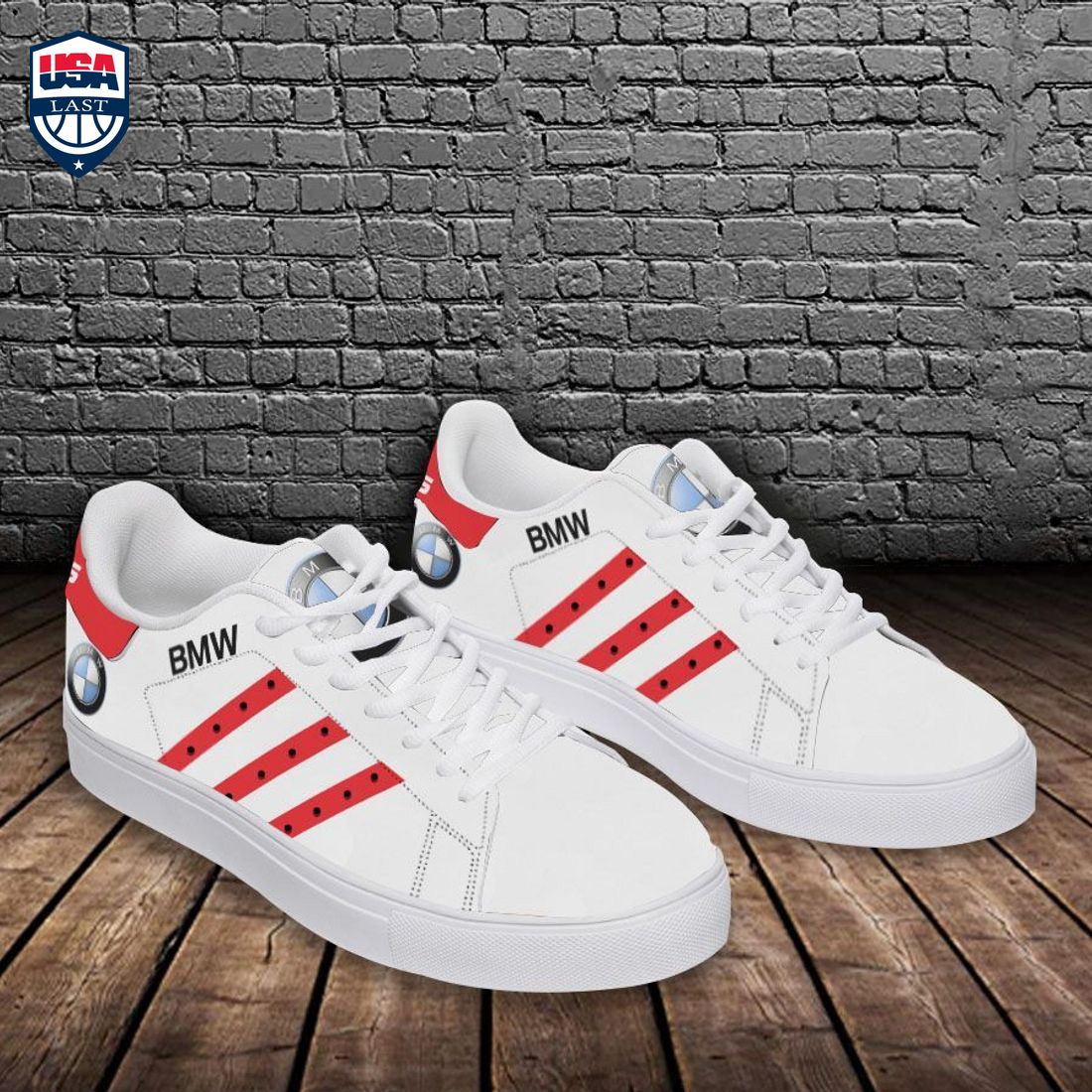 BMW Red Stripes Style 2 Stan Smith Low Top Shoes