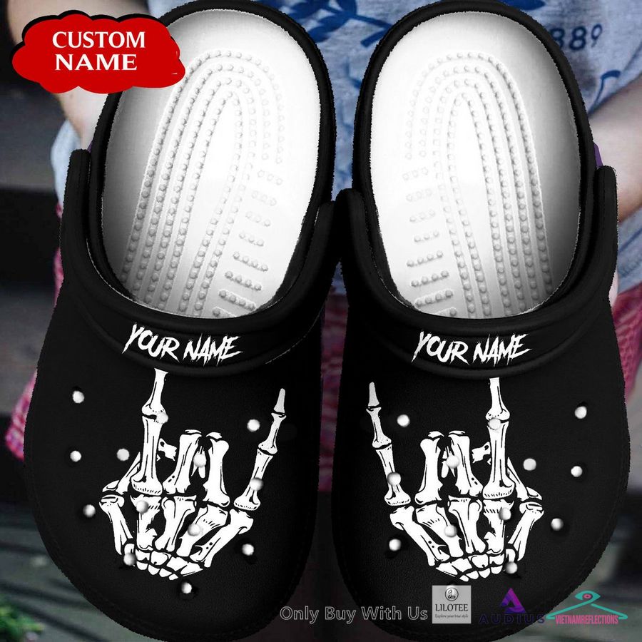 NEW Bone Hand Halloween Custom Name Clogs Shoes