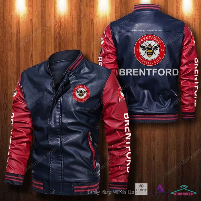 NEW Brentford FC Bomber Leather Jacket 10