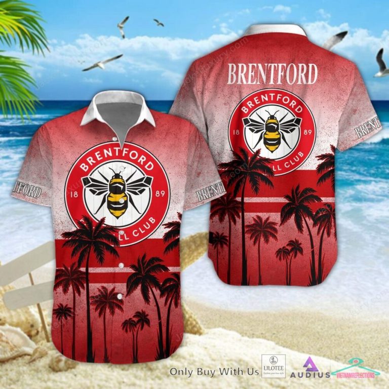 NEW Brentford FC Coconut Hawaiian Shirt, Short 11