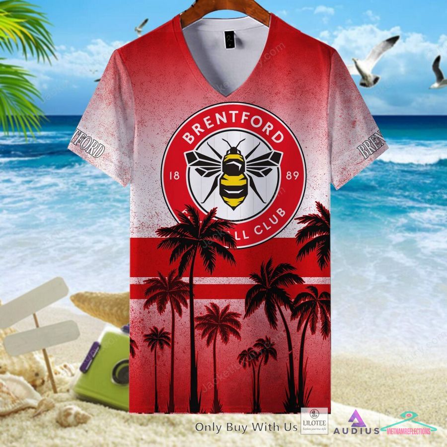 NEW Brentford FC Coconut Hawaiian Shirt, Short 4