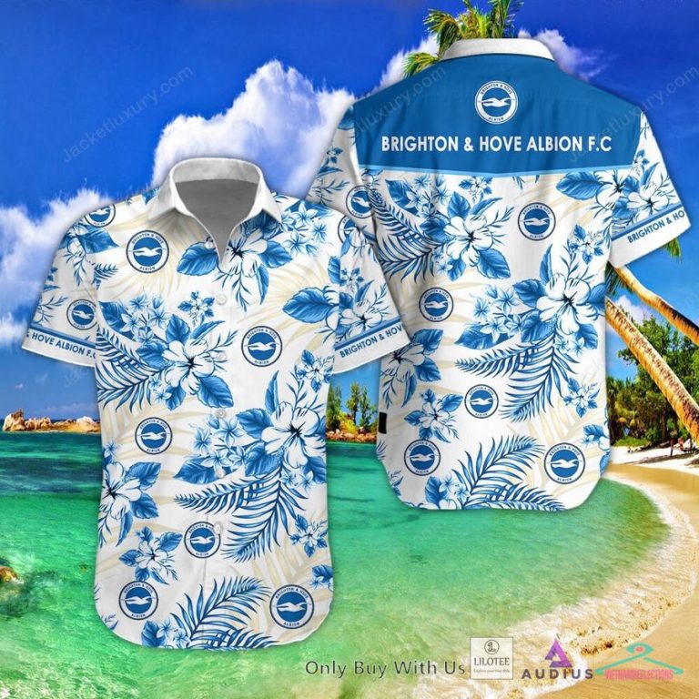 NEW Brighton & Hove Albion F.C Hibiscus Hawaiian Shirt, Short 3