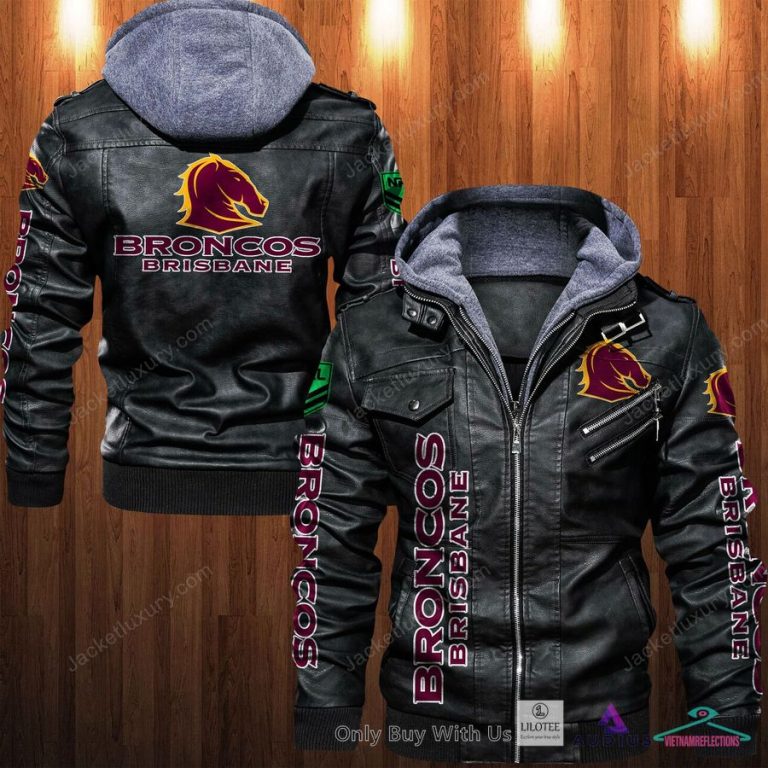 Brisbane Broncos logo Leather Jacket - Loving, dare I say?