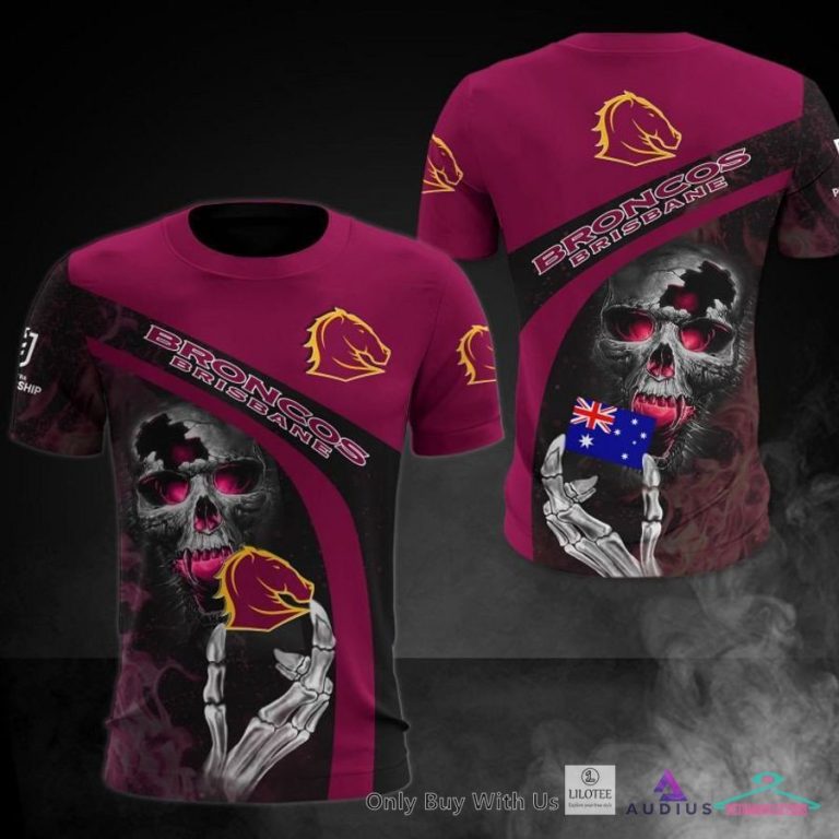 NEW Brisbane Broncos Skull Hoodie, Shirt