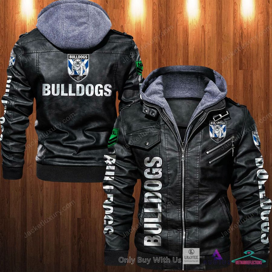 NEW Canterbury Bankstown Bulldogs logo Leather Jacket
