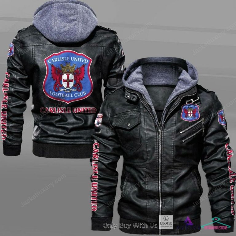 Carlisle United Leather Jacket - rays of calmness are emitting from your pic