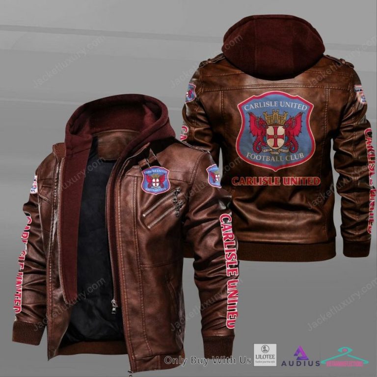 Carlisle United Leather Jacket - rays of calmness are emitting from your pic