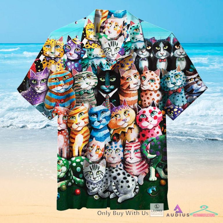 Cat family party Casual Hawaiian Shirt - You look lazy