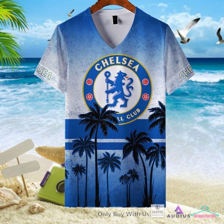 NEW Chelsea F.C. Coconut Hawaiian Shirt, Short 14