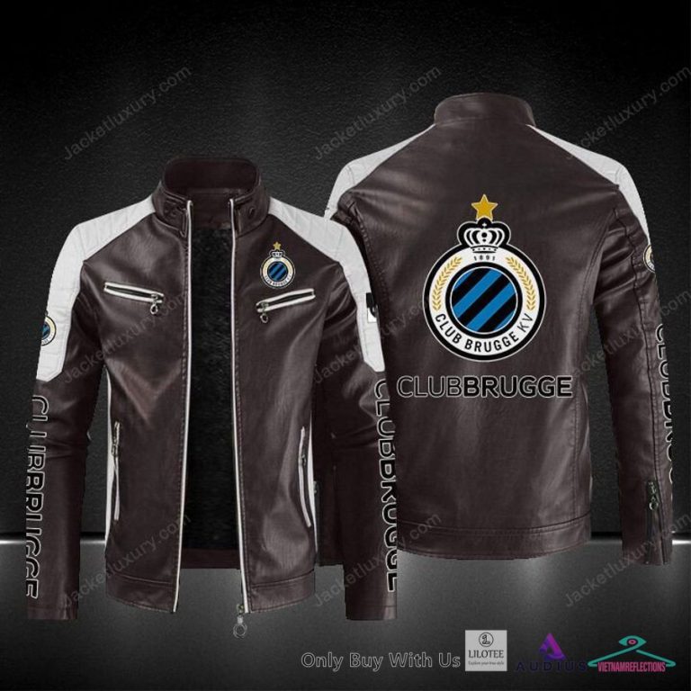 Club Brugge KV Block Leather Jacket - Beauty is power; a smile is its sword.