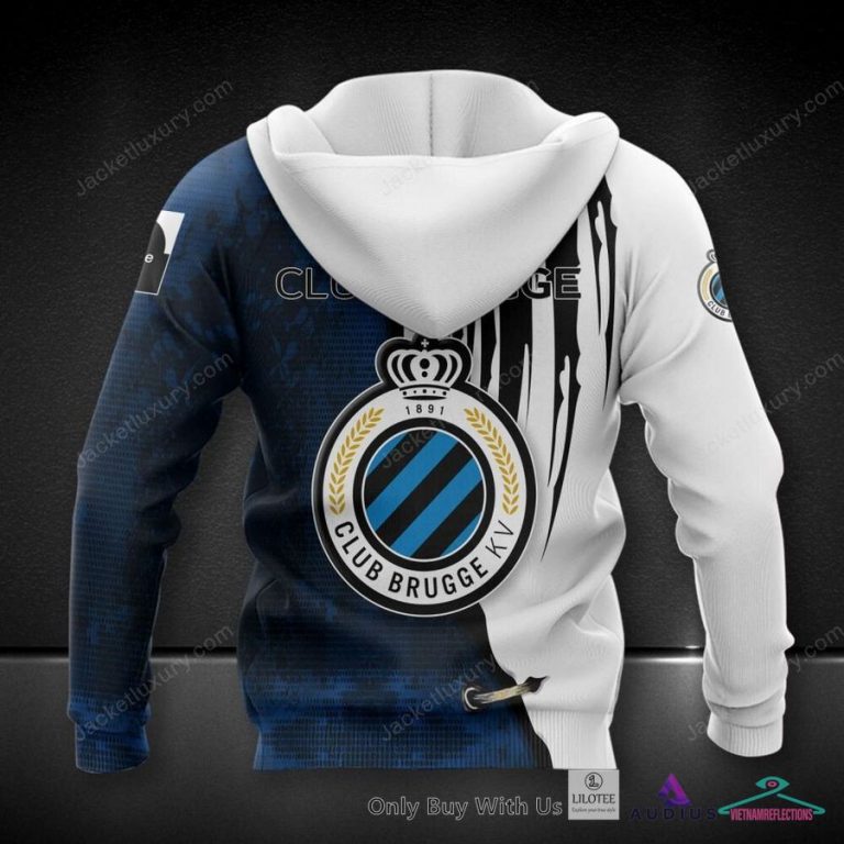 Club Brugge KV Navy White Hoodie, Shirt - Natural and awesome