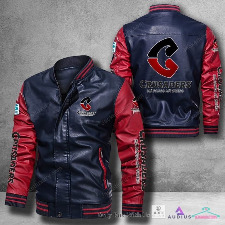 Crusaders Bomber Leather Jacket - Studious look