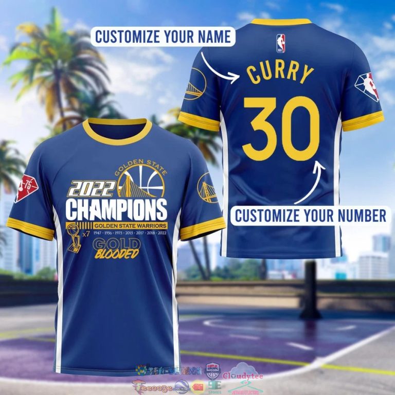 Personalized Golden State Warriors 7 Times Champions 3D Shirt 4
